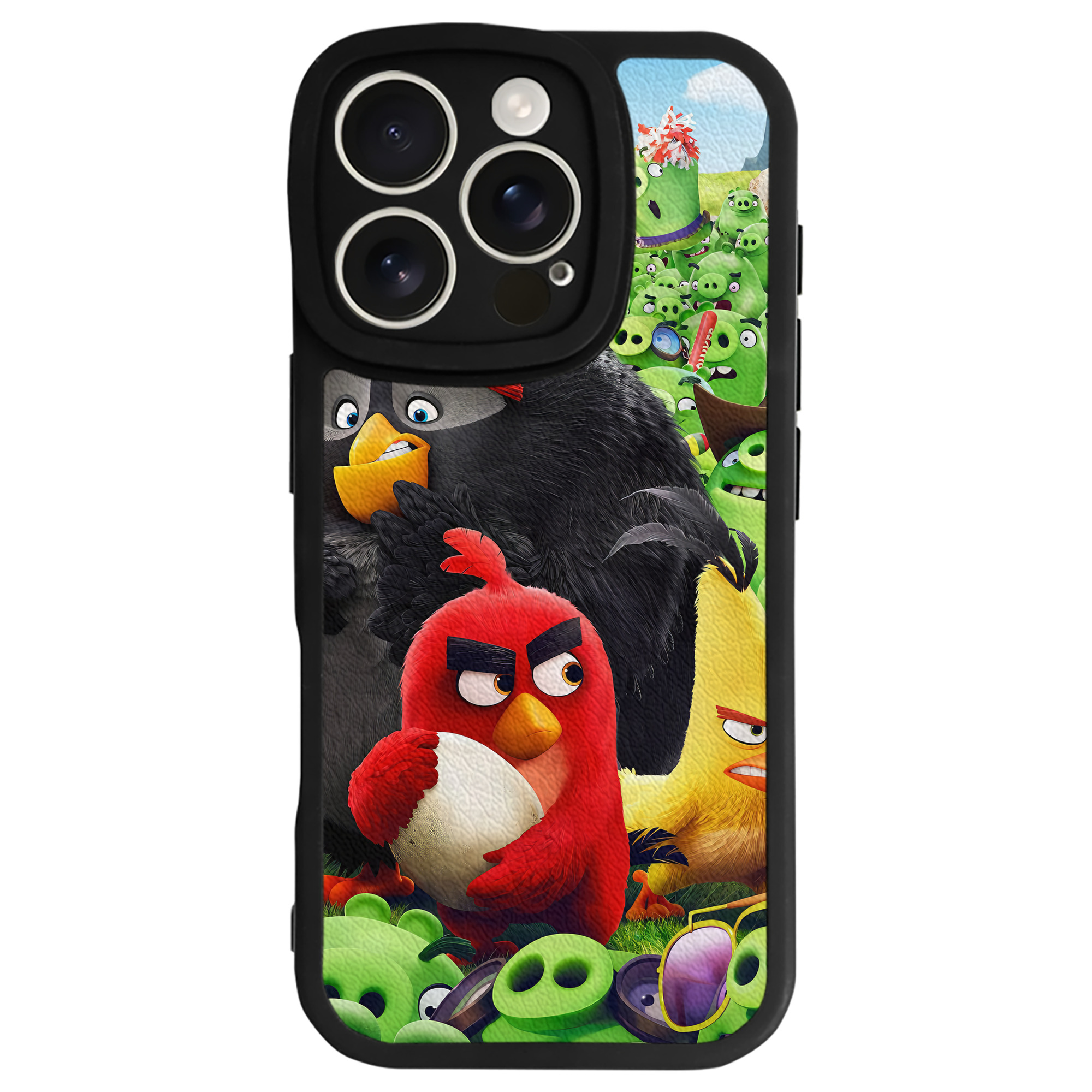 （画像用） Angry Birds アングリーバード 【iPhone 16シリーズ対応】シリコンスマホケース（レザー調） 材質：シリコン